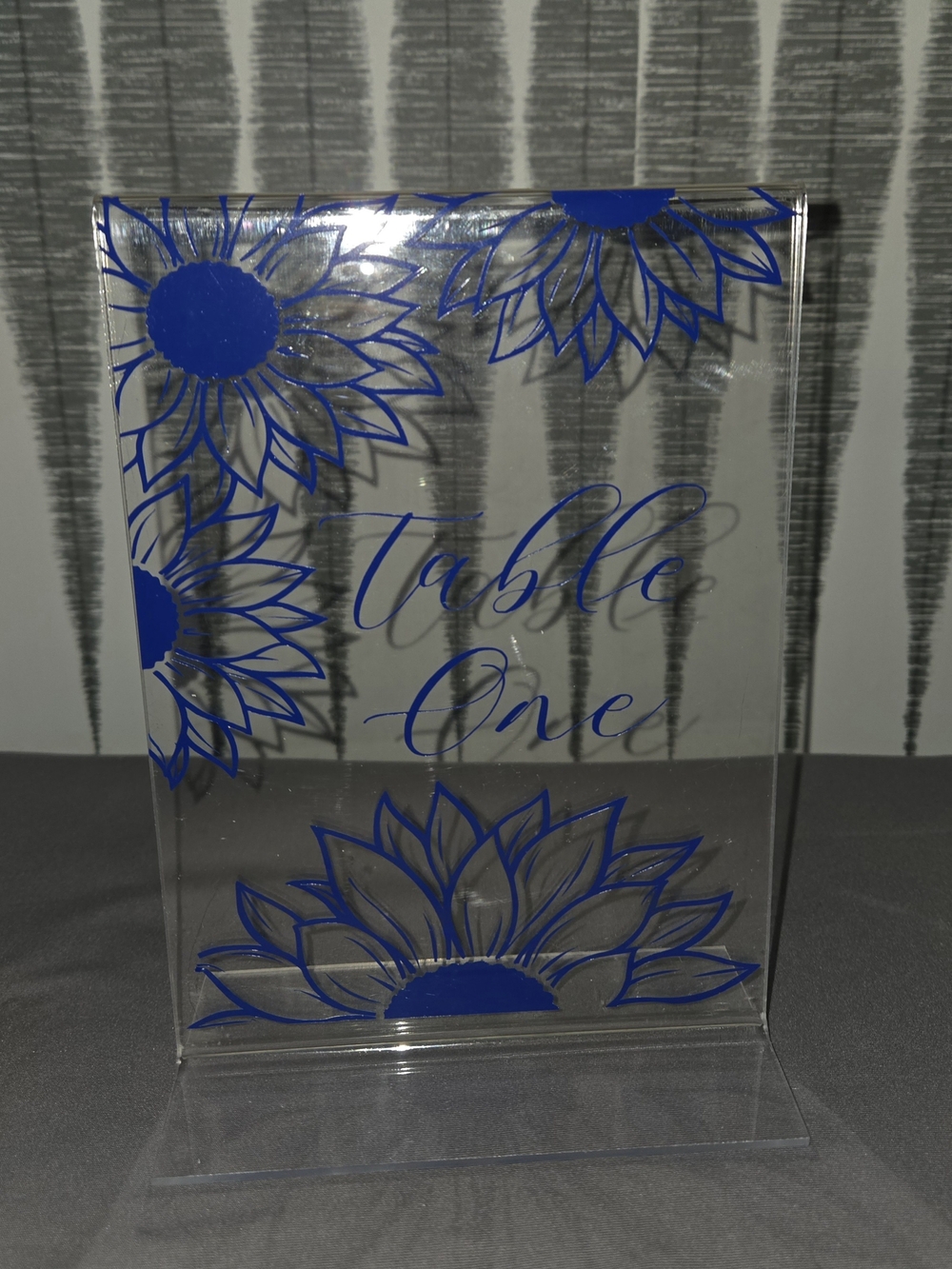 10 Sunflower Acrylic Wedding Table Number Holders / Signs – Used